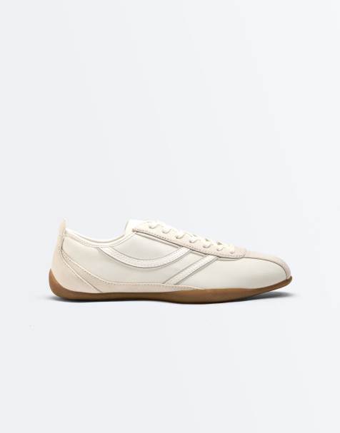 OYSHO - Hvide sportssneakers i blød nylon - view 1