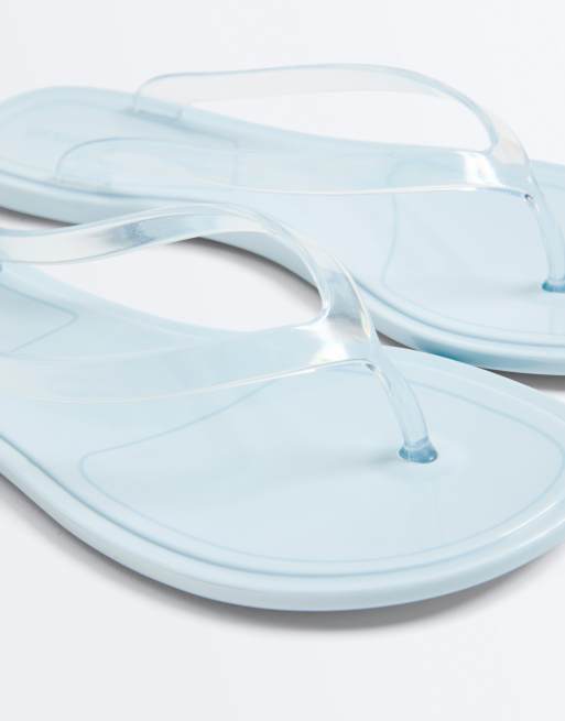 OYSHO - Infradito da spiaggia effetto traslucido blu, 4 di 6