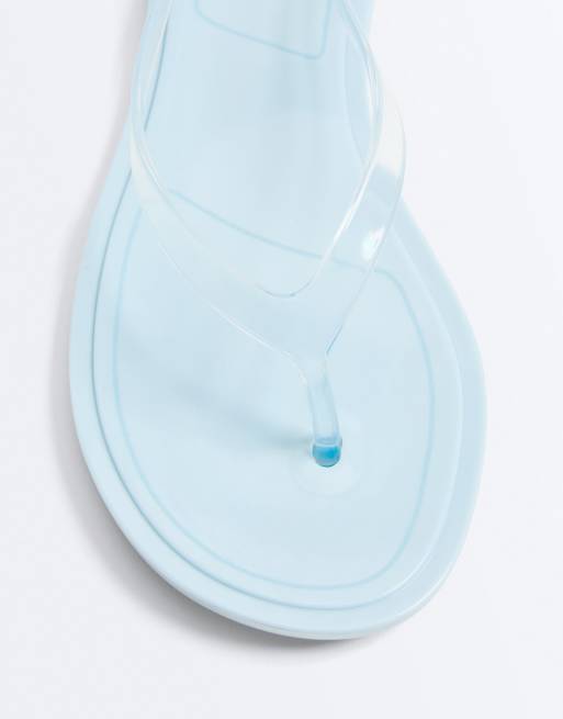 OYSHO - Infradito da spiaggia effetto traslucido blu, 6 di 6