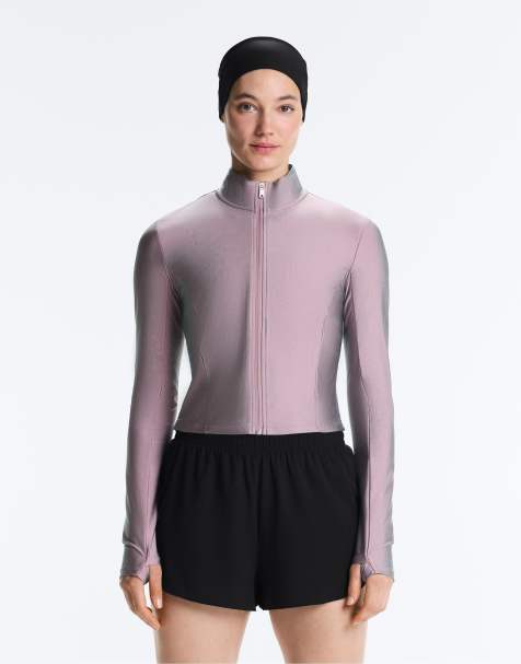 OYSHO Iridescent technical jacket in washed purple - view 1