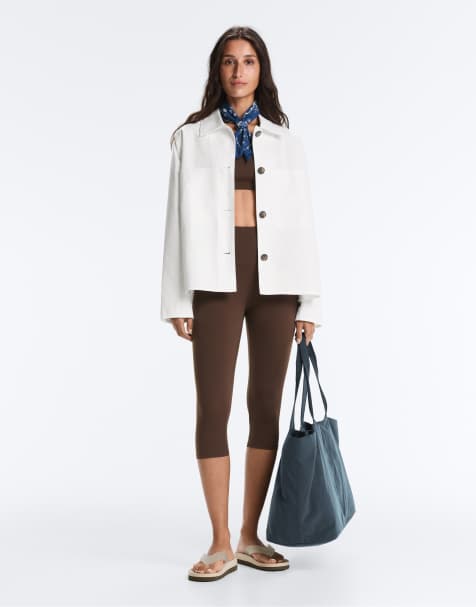 OYSHO – Jacke aus Baumwollmix in Wollweiß mit Taschen - view 1