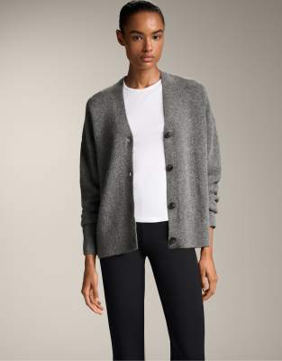 OYSHO - Jacke aus weichem Strick in meliertem Grau