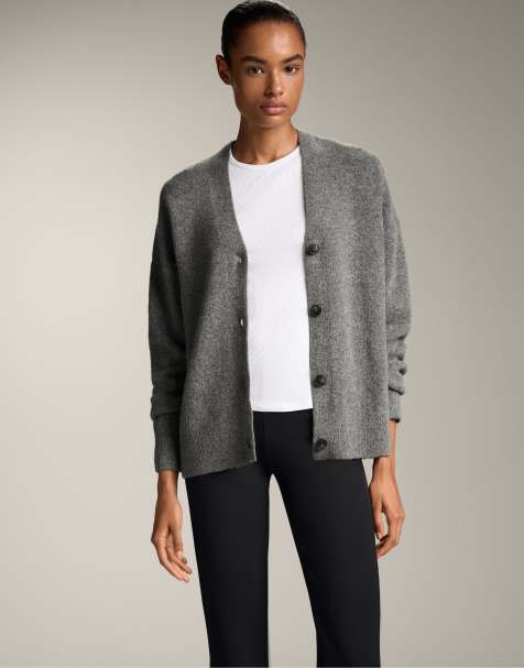 OYSHO – Jacke aus weichem Strick in meliertem Grau - view 1