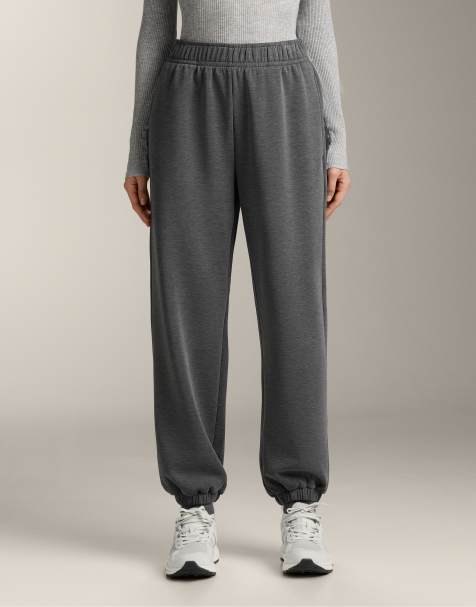 OYSHO - Joggers in modal grigio mélange spazzolato - view 1