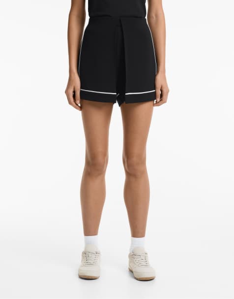 Oysho - Jupe-short en modal doux au toucher avec liseré - Noir - view 1