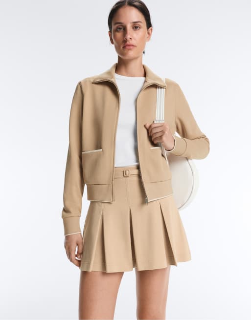 OYSHO - Jupe-short plissée taille haute avec ceinture - Beige, 7 de 7