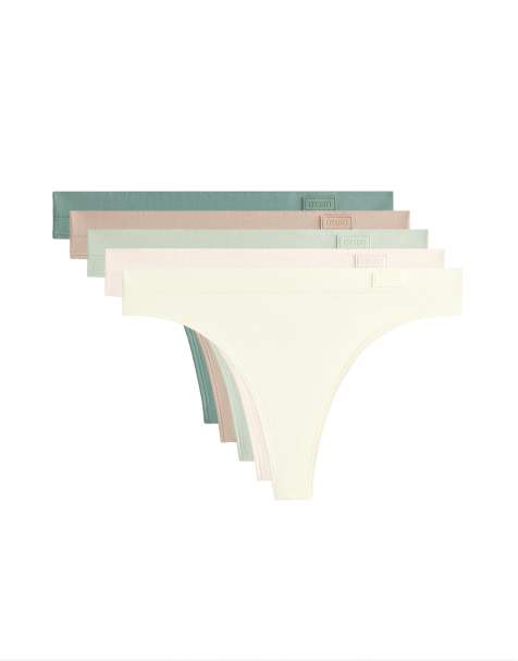OYSHO – Kakifärgade, mjuka stringtrosor i seamless-design, 5-pack - view 1