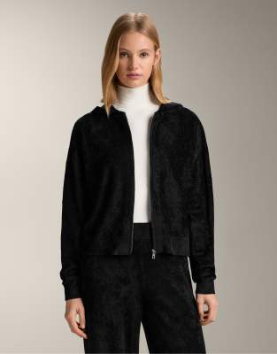 OYSHO - Kapuzenjacke aus Chenille in Schwarz