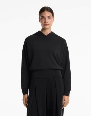 OYSHO - Kapuzenpullover in Schwarz mit weichem Modal