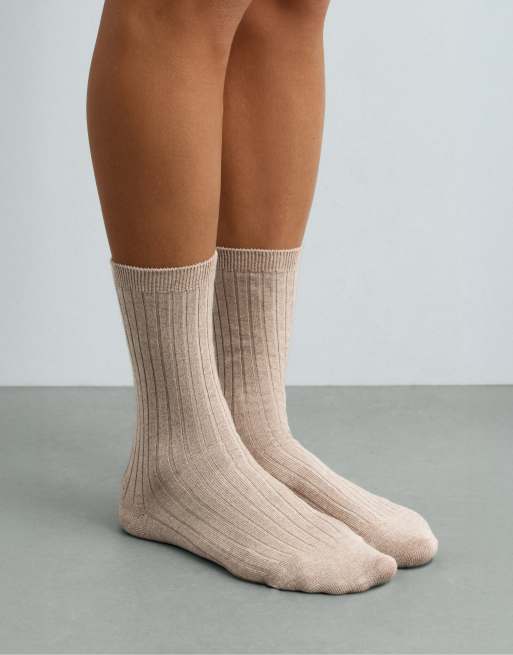 OYSHO Kaschmir 15 % klassische Socken 63 % Seide in Mink, 2 von 4