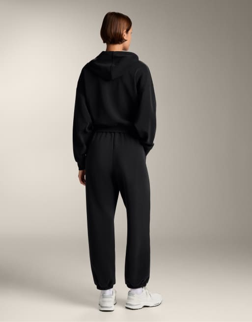 OYSHO – Kastiges Sweatshirt aus angerautem Modalmix in Schwarz, 3 von 4
