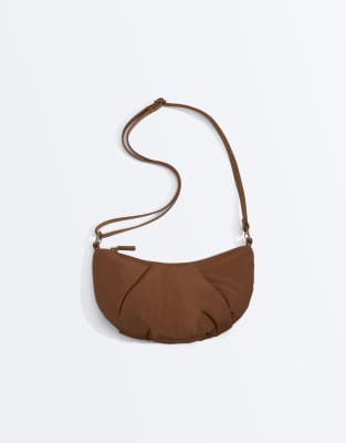 OYSHO - Kleine gesteppte Umhängetasche in Hellbraun-Lila