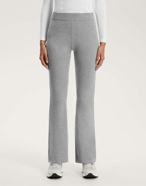 OYSHO Knit flared trousers in grey - view 1