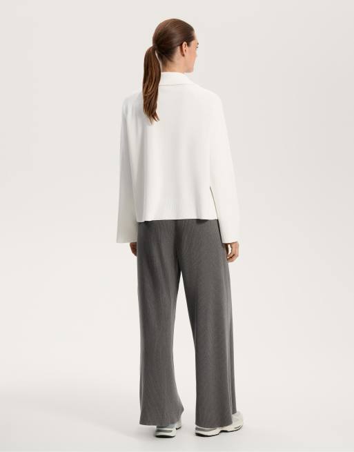 OYSHO Knit half-zip jumper in off-white | ASOS