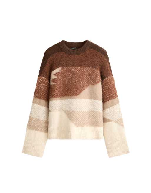 OYSHO Knit jacquard jumper in ecru, 6 of 6