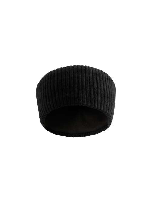 OYSHO Knit rib 100% wool headband in black, 4 of 4