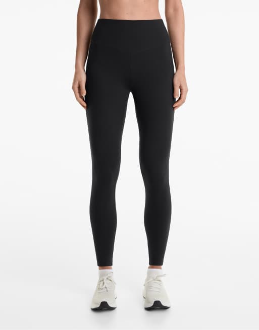 Oysho – Knöchellange Leggings aus Polyamid in Schwarz mit Baumwoll-Haptik, 65 cm