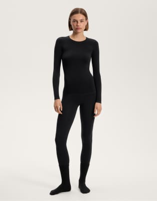 OYSHO - Knöchellange, nahtlose Baselayer-Leggings in Schwarz