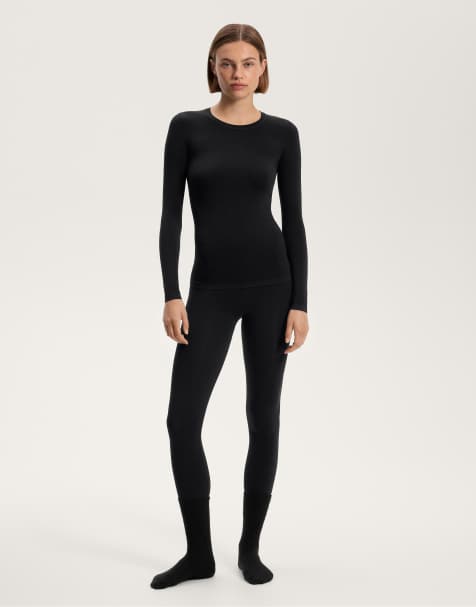 OYSHO – Knöchellange, nahtlose Baselayer-Leggings in Schwarz - view 1