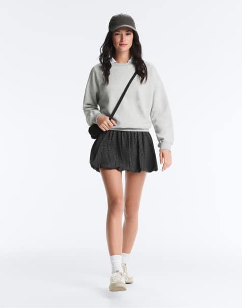 OYSHO – Kompressions-Ballonrock in Schwarz kariert - view 1