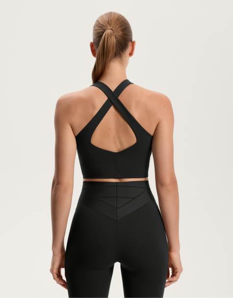 OYSHO – Kompressions-Tanktop in Schwarz mit Block-Design - view 1