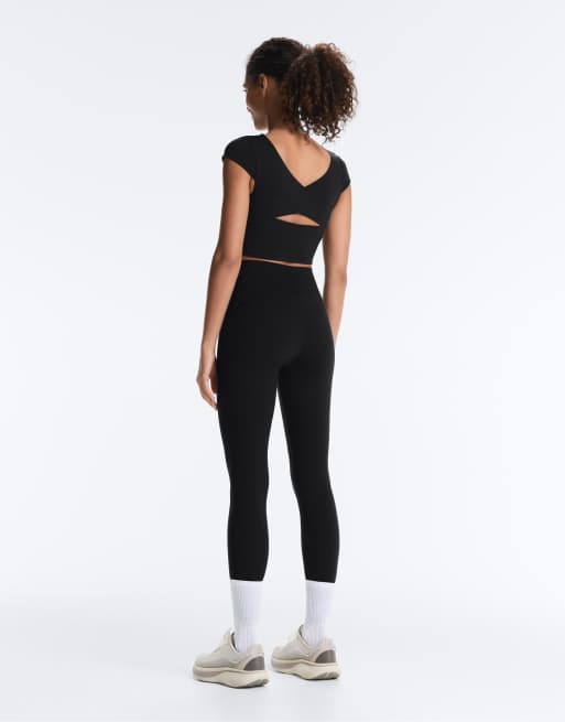Oysho – Kompressions-Tanktop in Schwarz mit Ziernaht, 4 von 4