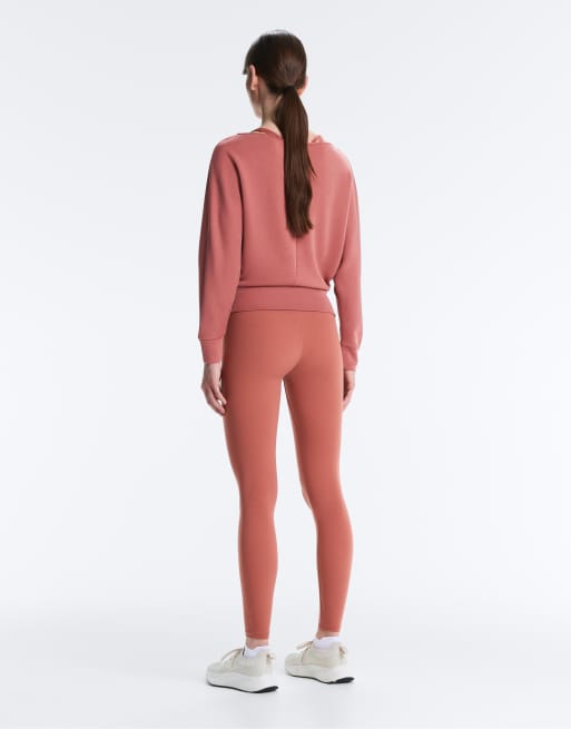 OYSHO – Korallfärgad, mjuk sweatshirt i modal med båtringning, 4 av 4