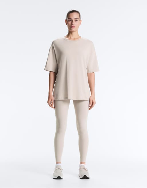 OYSHO - Kortærmet grålilla T-shirt i bomuldsblanding, 2 af 4