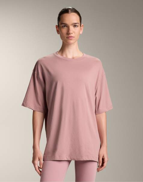 OYSHO – Kurzärmliges T-Shirt aus Baumwollmix in Rosa - view 1