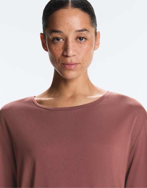 OYSHO – Kurzärmliges T-Shirt aus Modal-Mix in Mauve, 2 von 4