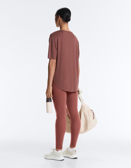 OYSHO – Kurzärmliges T-Shirt aus Modal-Mix in Mauve, 3 von 4