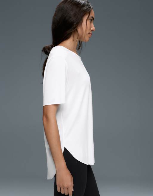 Oysho – Kurzärmliges T-Shirt aus Modalmix in Wollweiß, 3 von 4