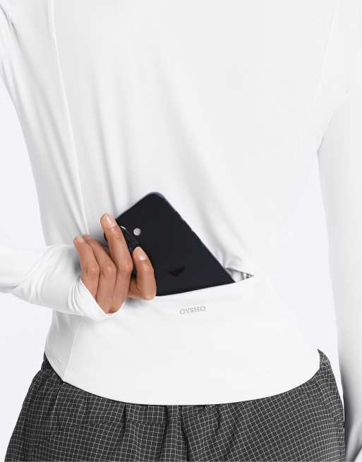OYSHO – Kurze Jacke aus leichtem Funktionsmaterial in Wollweiß, 5 von 7
