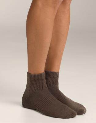 OYSHO - Kurze Socken in meliertem Hellbraun mit Baumwollanteil, 3er-Pack-Brown