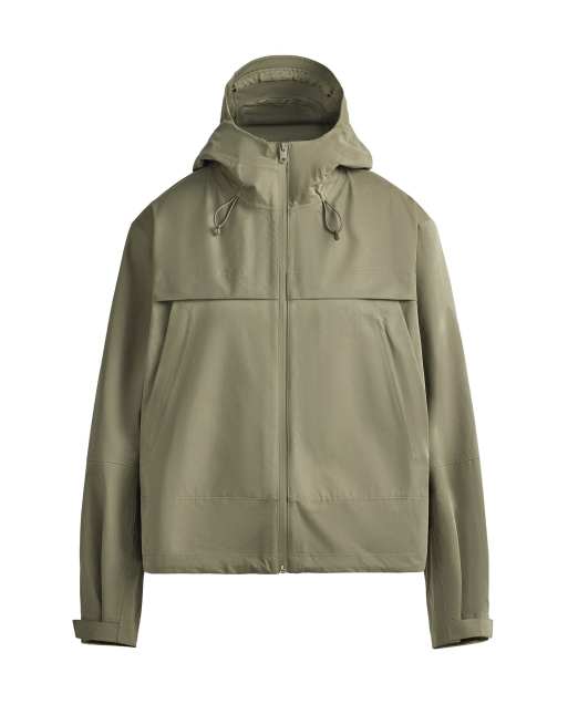OYSHO kurze technische 10k wasserdichte Jacke in Grün, 7 von 7