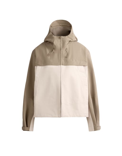 OYSHO kurze technische Canvas-Jacke mit Colour-Block-Design in hellem Ecru, 6 von 6