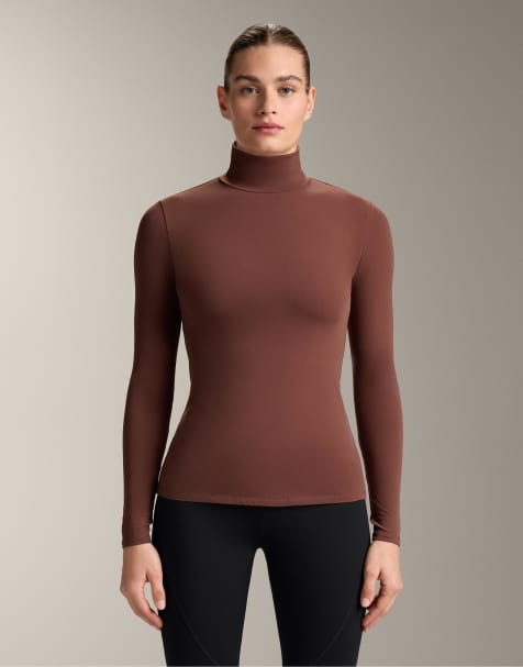 OYSHO – Langärmliges Baselayer-T-Shirt in Terrakotta - view 1