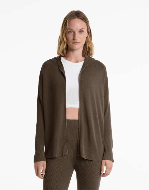OYSHO – Lange, gewaschene Strickjacke in Grau - view 1