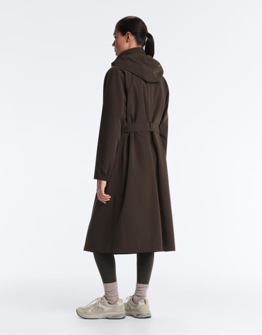 OYSHO – Lange, superleichte und 10K wasserdichte Jacke in Braun, 3 von 4