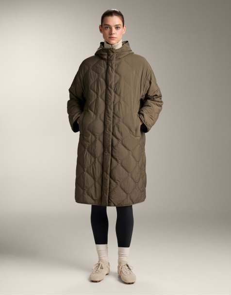 OYSHO – Lange, wasserabweisende Jacke in Braun mit fellex®-Aerogel-Wattierung - view 1