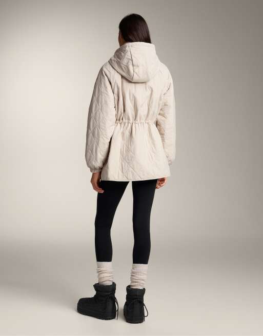 OYSHO – Lange, wattierte Fellex® Aerogel-Jacke in Blassrosa, 2 von 4