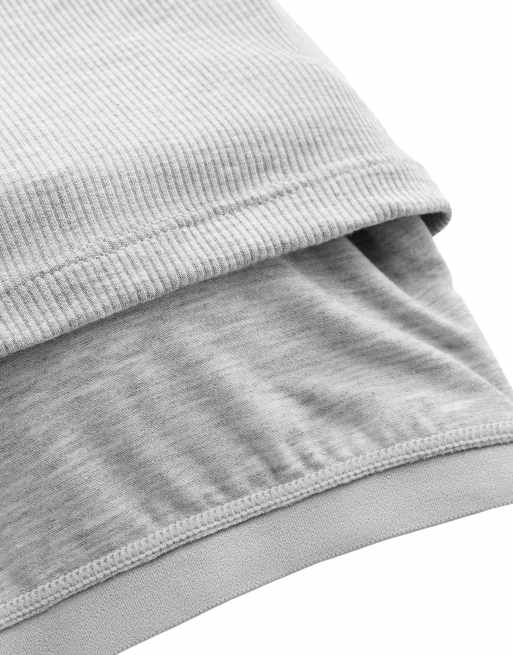 OYSHO – Langes, geripptes Tanktop aus Modalmix in meliertem Grau, 5 von 6