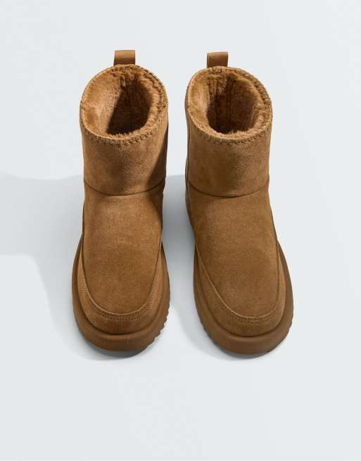 OYSHO Leather ankle boots in brown, 3 of 7