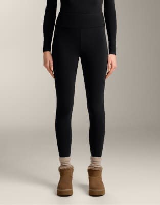 Legging 70 cm longueur cheville à taille haute en tissu sans coutures ultra chaud - Noir M