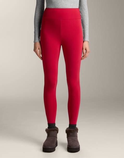 OYSHO - Legging 70 cm longueur cheville à taille haute en tissu sans coutures ultra chaud - Rouge - view 1