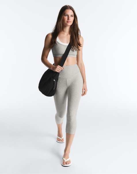 OYSHO legging capri Comfortlux taille haute 40 cm chiné gris - view 1