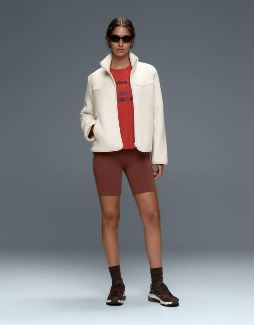 OYSHO legging short Comfortlux taille haute 20 cm marron, 2 de 7