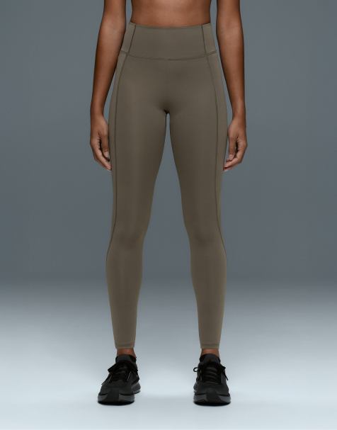 OYSHO legging taille haute à poches à séchage rapide taupe - view 1