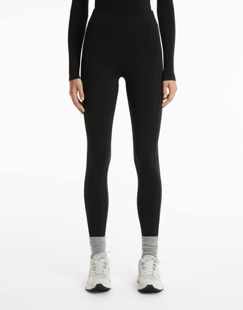 OYSHO - Legging taille haute chaud longueur cheville 70 cm avec poches - Noir - view 1