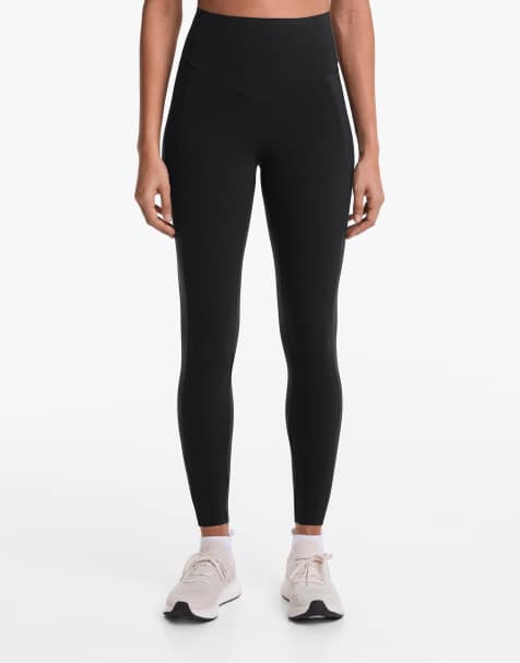Oysho - Leggings a compressione alla caviglia a vita alta da 65 cm neri con tasca - view 1